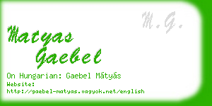 matyas gaebel business card